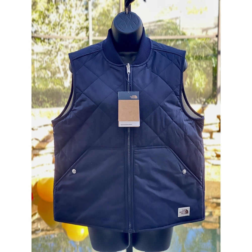 The North Face Women's Cuchillo Reversible Vest L Blue Quilted New with Tags